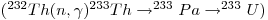  (^{232}Th(n,\gamma )^{233}Th \rightarrow ^{233}Pa \rightarrow ^{233}U)