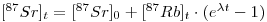 [^{87}Sr]_t=[^{87}Sr]_0+[^{87}Rb]_t\cdot(e^{\lambda t}-1)
